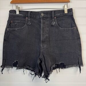 Free People Makai Cuf Off Frayed Hem Shorts OB1268908 Size 27 Black